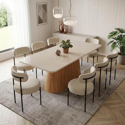 Conjunto Jantar Napoli 8 Lugares Tampo Vidro Off White 200CM D'Rossi