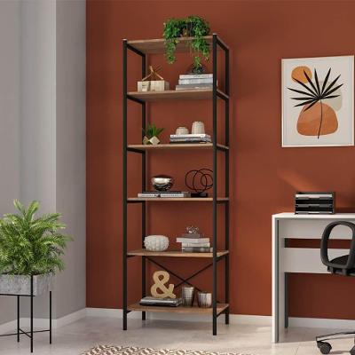 Estante para Livros Flora Demolição A04 Industrial 6 Prateleiras Preta D'Rossi