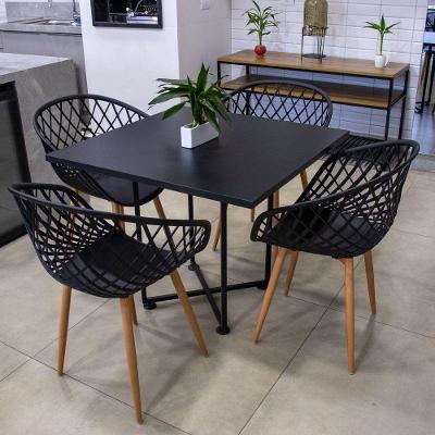 Conjunto Jade 4 Lugares MDP Cadeiras Clarice D03 Preto 90CM D'Rossi