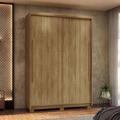 Guarda Roupa Solteiro Magnun V01 2 Portas de Correr 3 Gavetas MDF Nature D'Rossi