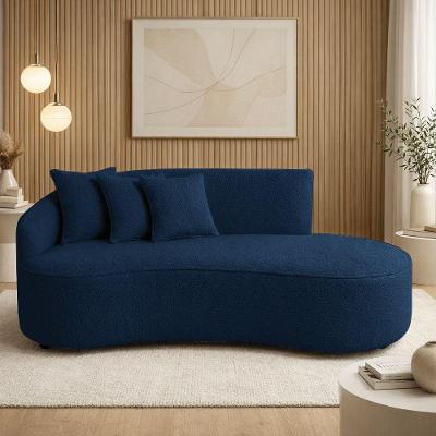 Sofá Morgan 3 Lugares 180CM Azul Suede D'Rossi