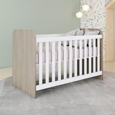 Berço Americano Lola H02 MDF Rústico e Branco D'Rossi
