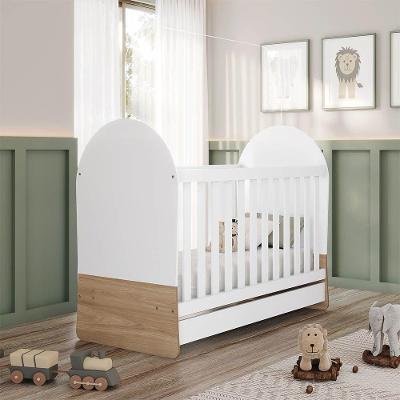 Berço Americano Mini Cama 3 em 1 Rainbow H02 MDF Branco D'Rossi