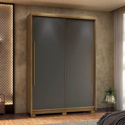Guarda Roupa Solteiro Magnun V01 2 Portas de Correr 3 Gavetas MDF D'Rossi