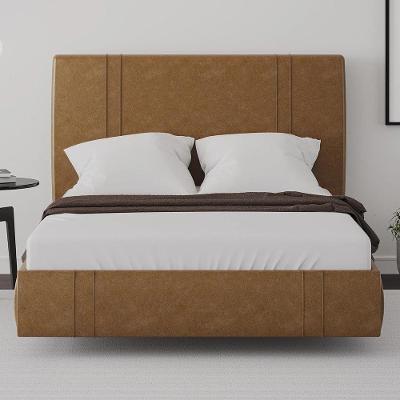 Cama King Flutuante 193cm Cabeceira Romana Sintético Caramelo D'Rossi