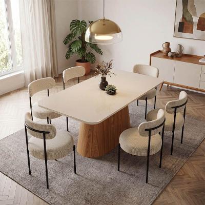 Conjunto Jantar Napoli 6 Lugares Tampo Vidro Off White 160CM D'Rossi