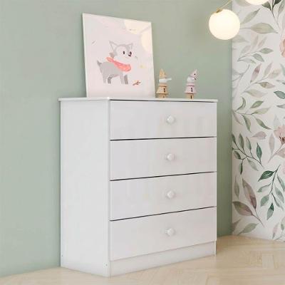 Cômoda Infantil Lola H02 4 Gavetas MDF-MDP Branco D'Rossi