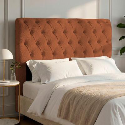 Cabeceira Casal Sarah 140cm no Box Estofada Bouclê Terracota Abmaza