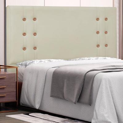 Cabeceira Estofada King Monreale 195cm no Box MDF Corino Bege Abmaza