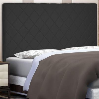 Cabeceira Estofada Esmeralda Queen Size no Box MDF Suede Preto Abmaza