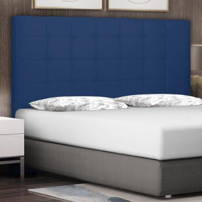 Cabeceira Estofada Casal Verona no Box MDF Suede Azul Marinho Abmaza