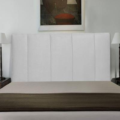 Cabeceira King Donna Estofada na Parede Corino Branco Abmaza