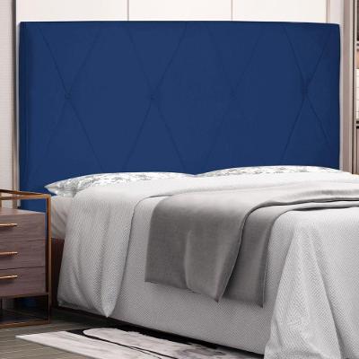 Cabeceira Estofada Aquilla Queen no Box MDF Suede Azul Marinho Abmaza