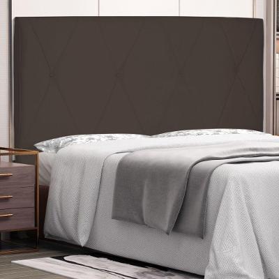 Cabeceira Estofada Aquilla Queen no Box MDF Suede Café Abmaza