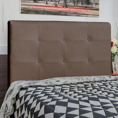 Cabeceira Casal Luna 140cm na Parede Madeira Maciça Corino Marrom Abmaza