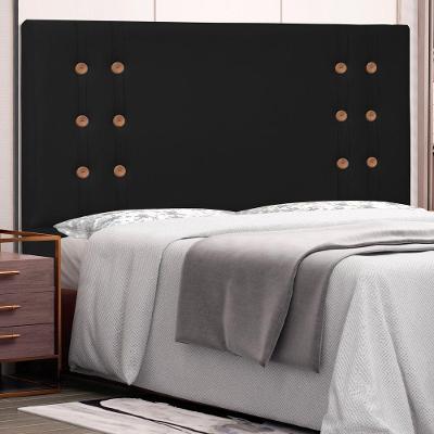 Cabeceira Estofada King Monreale 195cm no Box Corino Preto Abmaza