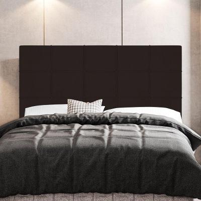 Cabeceira Queen Leiria 160cm Parede Madeira Maciça Suede Marrom Abmaza