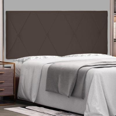 Cabeceira Painel Estofada Queen Aquilla MDF Suede Café Abmaza