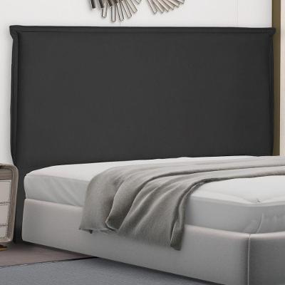 Cabeceira Estofada Veneza Casal no Box MDF Suede Preto Abmaza