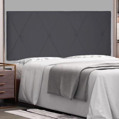 Cabeceira Painel Estofada Queen Aquilla na Parede MDF Suede Cinza Abmaza