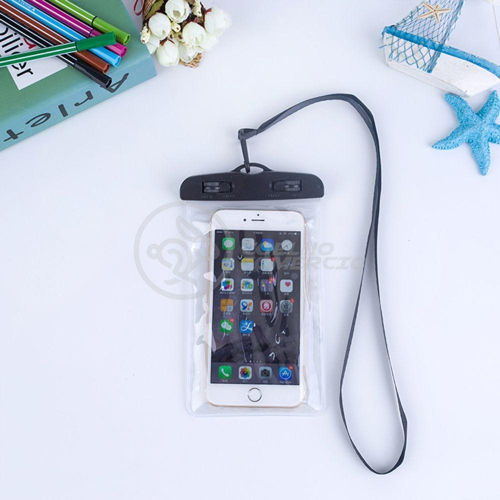 Capa Bolsa A Prova Dágua Impermeável Universal Para Celular - Preto - 1