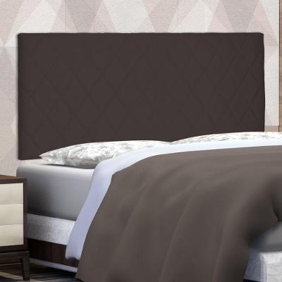 Cabeceira Painel Estofada King Esmeralda MDF Suede Café Abmaza