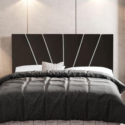 Cabeceira Dallas King Size na Parede Suede Marrom Abmaza