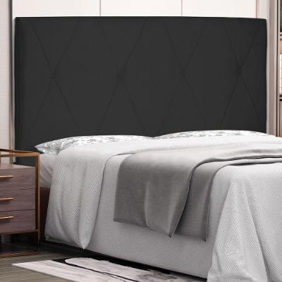 Cabeceira Estofada Aquilla King Size no Box MDF Suede Preto Abmaza