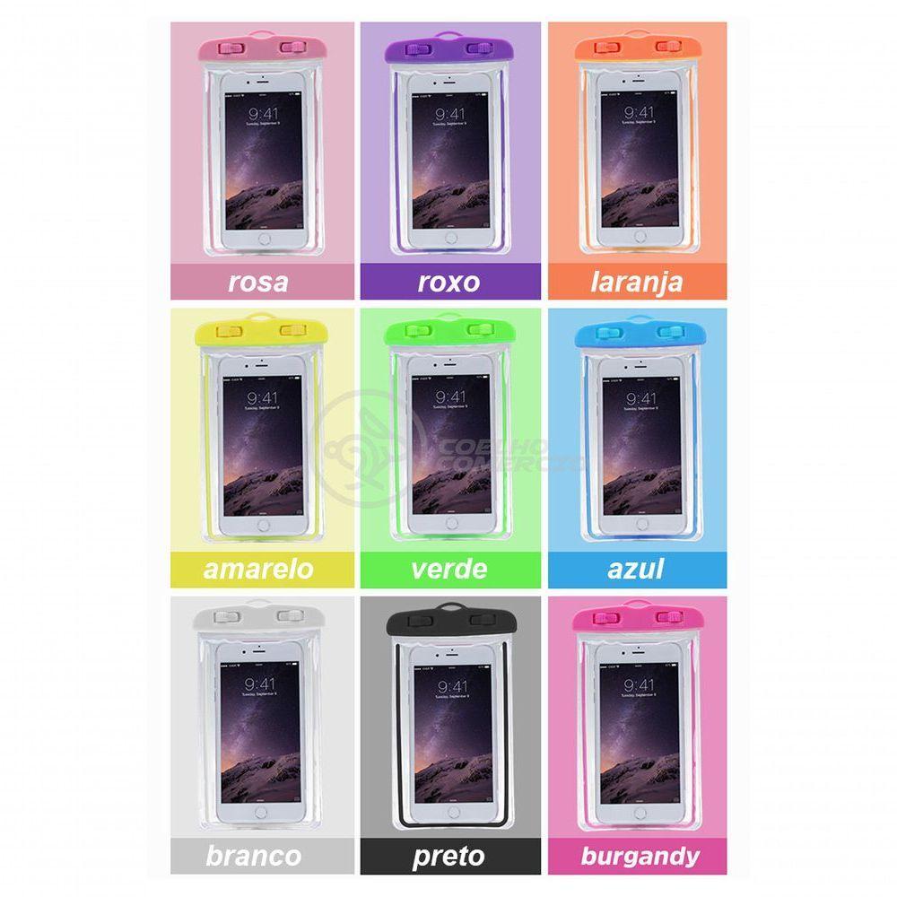 Capa Bolsa Para Celular A Prova D´Água Impermeável Universal Até 6.5 Pol Cores - 5