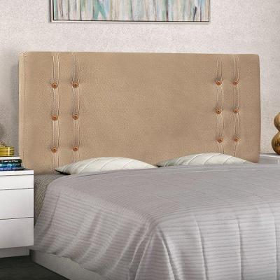 Cabeceira Estofada Monreale King Size no Box Suede Bege Abmaza