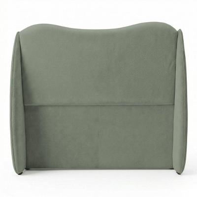 Cabeceira Luma Viúva no Box Madeira Maciça Bouclê Verde Menta Abmaza