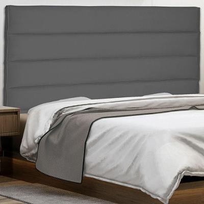 Cabeceira Estofada Casal La Italian no Box MDF Suede Cinza Abmaza