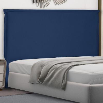 Cabeceira Estofada Casal Veneza 140cm no Box Suede Azul Marinho Abmaza
