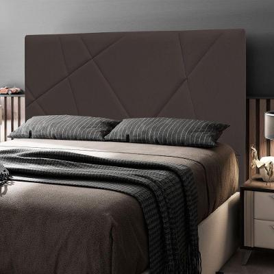 Cabeceira Casal Mali 140cm Parede Madeira Maciça Suede Marrom Abmaza