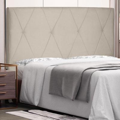 Cabeceira Estofada Aquilla Casal no Box MDF Suede Bege Abmaza
