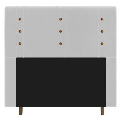 Cabeceira Solteiro Roma 90cm Parede Madeira Maciça Couro Sintético Branco Abmaza