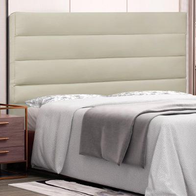 Cabeceira Estofada King La Italian no Box MDF Corino Bege Abmaza