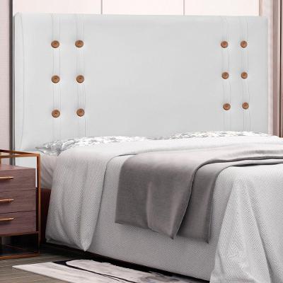 Cabeceira Estofada King Monreale 195cm no Box MDF Corano Branco Abmaza