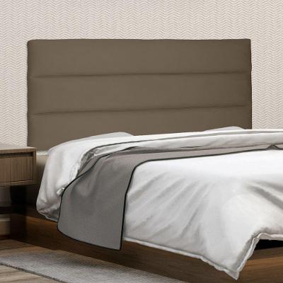 Cabeceira Painel Queen La Italian na Parede MDF Suede Caramelo Abmaza