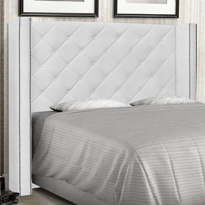 Cabeceira Estofada Alteza Queen no Box MDF Corino Branco Abmaza