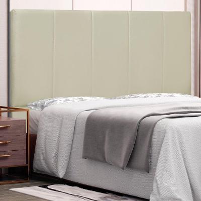 Cabeceira Estofada Casal Ravenna no Box MDF Corino Bege Abmaza