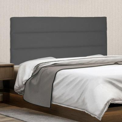 Cabeceira Painel La Italian King na Parede MDF Suede Cinza Abmaza