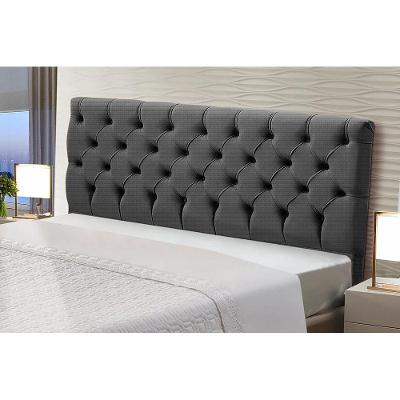 Cabeceira Estofada Cristal King Size no Box Linho Grafite Abmaza