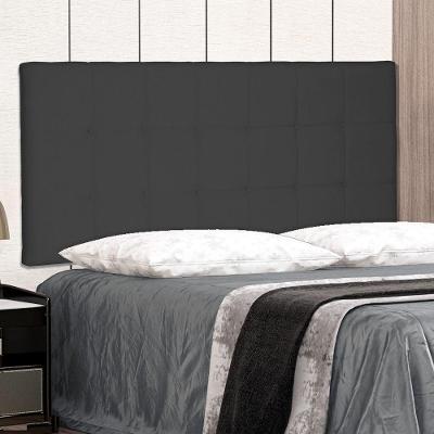 Cabeceira Painel Estofada Queen Verona MDF Suede Preto Abmaza