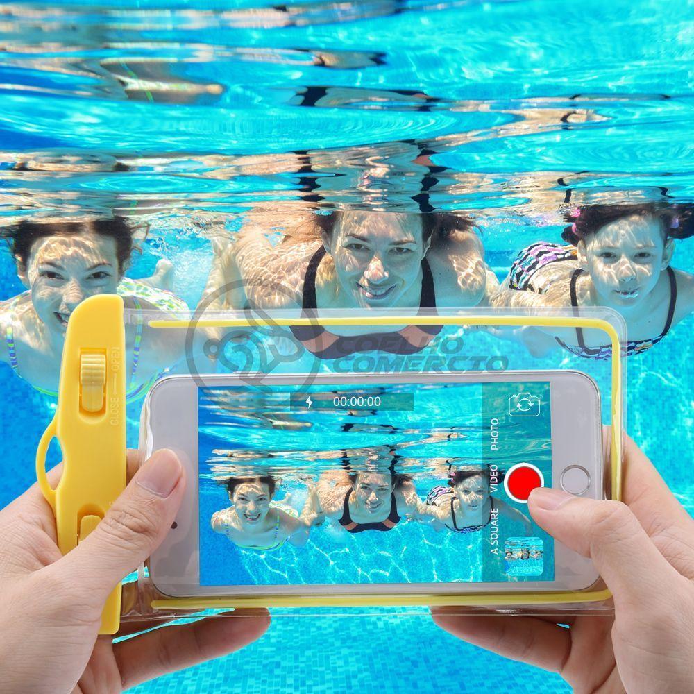Capa Bolsa A Prova Dágua Impermeável Universal Para Celular - Amarelo - 1