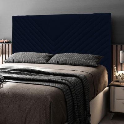 Cabeceira King Viena 195cm Estofada Veludo Azul Marinho Abmaza