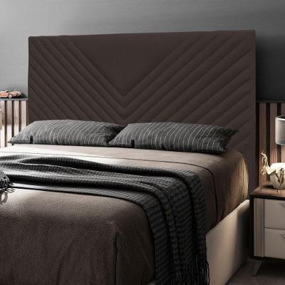 Cabeceira Casal Viena 140cm na Parede Estofada Corino Marrom Abmaza