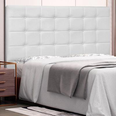 Cabeceira Estofada Verona Queen no Box MDF Corino Branco Abmaza