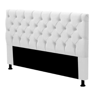 Cabeceira King Cristal 195cm Estofada Corino Branco no Box Abmaza