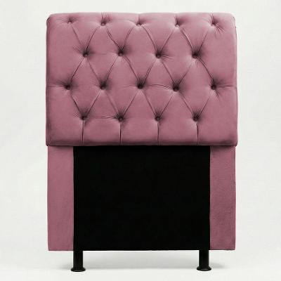Cabeceira Solteiro Sarah com Frame Estofada Suede Rosa Abmaza